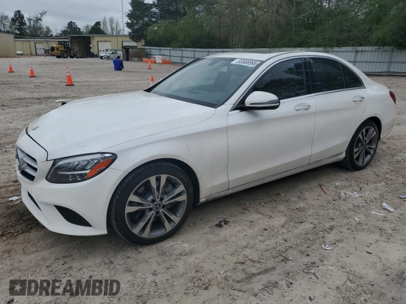 2019 Mercedes-Benz C 300 with VIN 55SWF8DB4KU294587, listed as a Copart auction lot 50588995 with 72,578 mi miles and Salvage title. Bid and sale history available at DreamBid. Image 1.