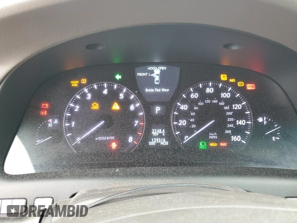 2009 Lexus LS 460 with VIN JTHCL46F695004169, listed as a Copart auction lot 72759814 with 139,316 mi miles and Salvage title. Bid and sale history available at DreamBid. Image 9.