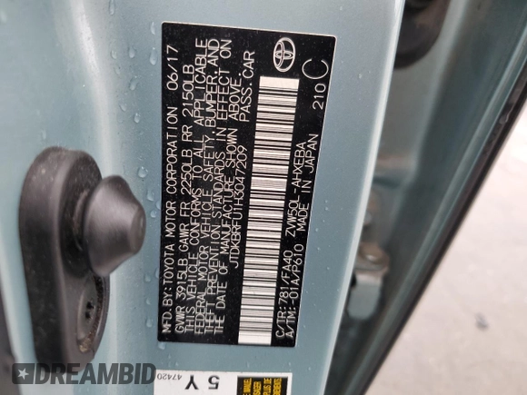 2017 Toyota Prius Two with VIN JTDKBRFU1H3047209, listed as a Copart auction lot 79530824 with 101,283 mi miles and Salvage Title. Bid and sale history available at carsss.com. Image 14.