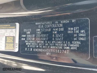 2024 Kia Carnival LX with VIN KNDNB4H3XR6382747, listed as a IAAI auction lot 41672196 with 40,045 mi miles. Bid and sale history available at carsss.com. Image 9.