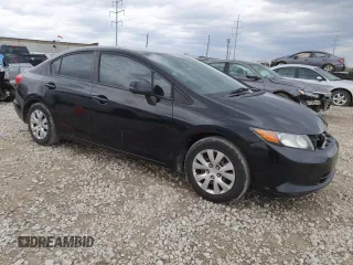 2012 Honda Civic LX with VIN 19XFB2F57CE069900, listed as a Copart auction lot 51695095 with 156,382 mi miles and Salvage Title. Bid and sale history available at DreamBid. Image 4.