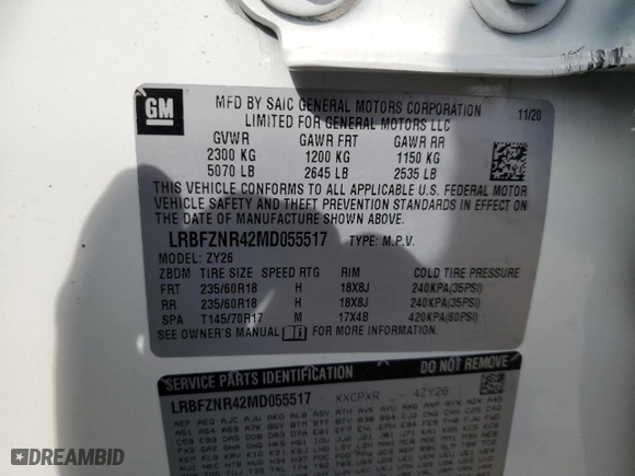 2021 Buick Envision Essence with VIN LRBFZNR42MD055517, listed as a Copart auction lot 88993665 with 32,368 mi miles and Salvage Title. Bid and sale history available at carsss.com. Image 14.