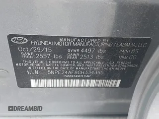 2016 Hyundai Sonata SE z VIN 5NPE24AF8GH334395, wystawiony jako IAAI lot #42333326 z przebiegiem 130 429 mil mil oraz . Historia ofert i sprzedaży dostępna na DreamBid. Obrazek 9.