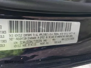 2020 Jeep Compass Limited with VIN 3C4NJDCB4LT155374, listed as a IAAI auction lot 42437611 with 43,867 mi miles and . Bid and sale history available at DreamBid. Image 9.