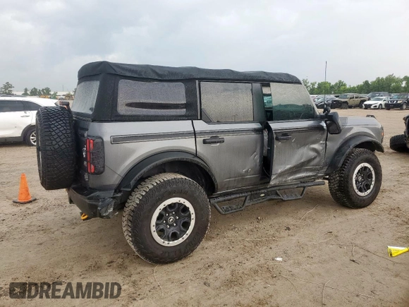 2022 Ford Bronco with VIN 1FMEE5DP7NLB74287, listed as a Copart auction lot 58905275 with 17,326 mi miles and Salvage title. Bid and sale history available at DreamBid. Image 3.