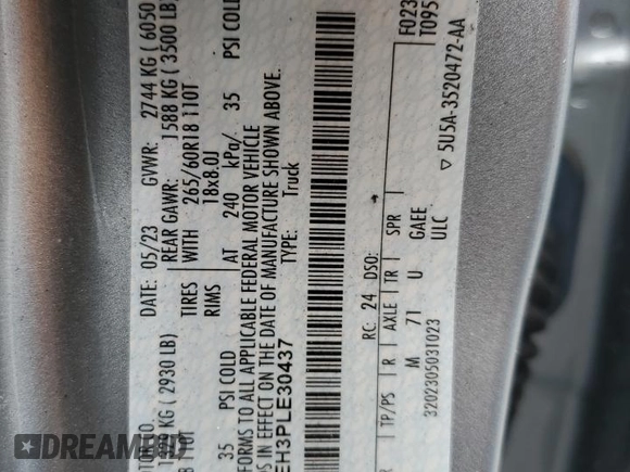 2023 Ford Ranger XL with VIN 1FTER4EH3PLE30437, listed as a Copart auction lot 45945975 with 21,535 mi miles and Salvage title. Bid and sale history available at DreamBid. Image 12.