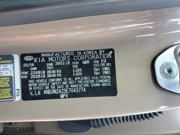 2014 Kia Soul with VIN KNDJN2A25E7045774, listed as a Copart auction lot 51102455 with 89,324 mi miles and Salvage Title. Bid and sale history available at carsss.com. Image 15.