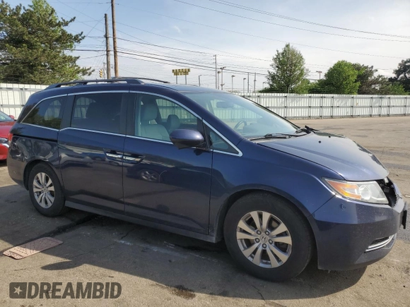 2017 Honda Odyssey EX-L with VIN 5FNRL5H63HB003136, listed as a Copart auction lot 54723185 with 183,321 mi miles and Salvage Title. Bid and sale history available at DreamBid. Image 4.
