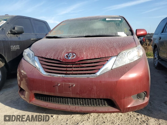 2016 Toyota Sienna LE with VIN 5TDJK3DC4GS138362, listed as a Copart auction lot 74980834 with 0 mi miles and Non Repairable. Bid and sale history available at carsss.com. Image 5.