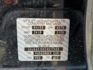 2003 Jaguar X-Type 2.5L Manual with VIN SAJEA51D63XD27469, listed as a Copart auction lot 78596624 with 158,231 mi miles and Salvage Title. Bid and sale history available at carsss.com. Image 12.