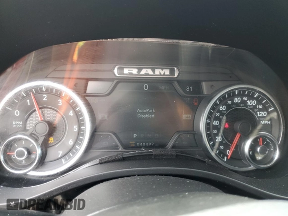 2022 Ram 1500 Big Horn with VIN 1C6SRFFTXNN459671, listed as a Copart auction lot 52813175 with 40,497 mi miles and Salvage Title. Bid and sale history available at carsss.com. Image 9.