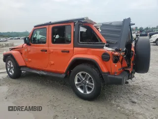 2018 Jeep Wrangler Unlimited Sahara with VIN 1C4HJXEG1JW175936, listed as a Copart auction lot 55610375 with 39,479 mi miles and Salvage title. Bid and sale history available at DreamBid. Image 2.