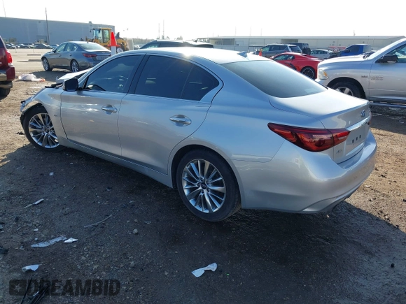 2020 Infiniti Q50 with VIN JN1EV7AR1LM255608, listed as a IAAI auction lot 40996273 with 89,540 mi miles and . Bid and sale history available at DreamBid. Image 3.