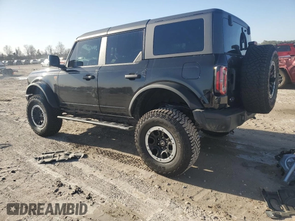 2024 Ford Bronco Badlands с VIN 1FMEE9BPXRLA90299, выставлен на аукционе Copart как лот 47808985 с пробегом 2 541 миль миль и Списание • Salvage title. История ставок и продаж доступна на DreamBid. Изображение 2.