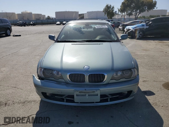 2003 BMW 3 Series 325Ci with VIN WBABN33423PG60319, listed as a Copart auction lot 55254215 with 138,800 mi miles and Clean Title. Bid and sale history available at carsss.com. Image 5.