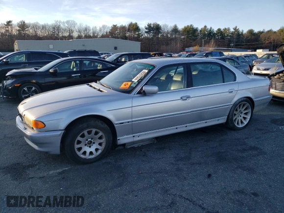 2000 BMW 7 Series 740iL with VIN WBAGH8346YDP07075, listed as a Copart auction lot 80297644 with 0 mi miles and Clean Title. Bid and sale history available at carsss.com. Image 1.