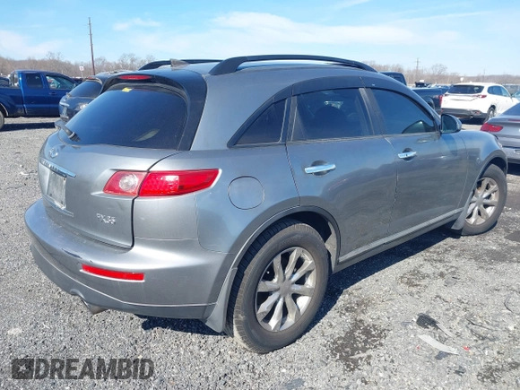 2007 Infiniti FX with VIN JNRAS08U87X103464, listed as a IAAI auction lot 41644171 with Not Provided miles. Bid and sale history available at carsss.com. Image 4.