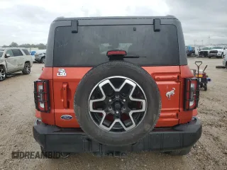 2023 Ford Bronco with VIN 1FMEE5BP2PLB61761, listed as a Copart auction lot 54497975 with 17,180 mi miles and Salvage title. Bid and sale history available at DreamBid. Image 6.