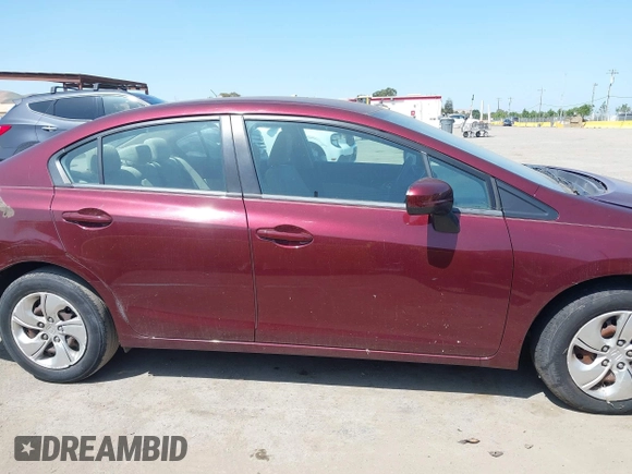 2014 Honda Civic LX with VIN 19XFB2F58EE261765, listed as a IAAI auction lot 42151335 with 55,881 mi miles. Bid and sale history available at carsss.com. Image 13.