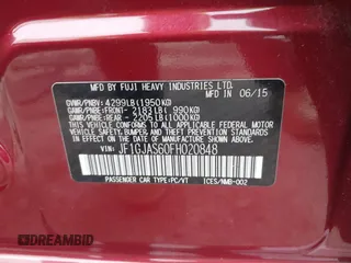 2015 Subaru Impreza Limited with VIN JF1GJAS60FH020848, listed as a IAAI auction lot 42416097 with 80,279 mi miles and . Bid and sale history available at DreamBid. Image 9.