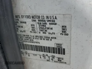 2003 Ford F-250 XL with VIN 1FTNX20L63EB37975, listed as a Copart auction lot 65723935 with 157,377 mi miles and Salvage title. Bid and sale history available at DreamBid. Image 12.