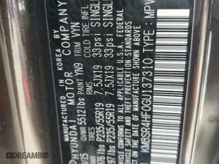 2016 Hyundai Santa Fe SE with VIN KM8SR4HF0GU137310, listed as a Copart auction lot 82870124 with 157,201 mi miles and Salvage Title. Bid and sale history available at carsss.com. Image 13.