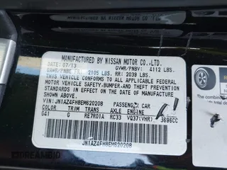 2014 Nissan 370Z Touring with VIN JN1AZ4FH8EM620208, listed as a IAAI auction lot 42094292 with 68,799 mi miles and . Bid and sale history available at DreamBid. Image 9.