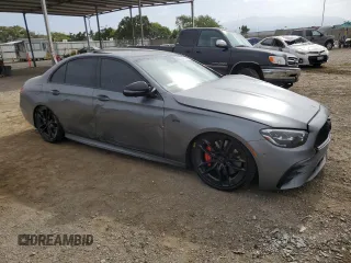 2023 Mercedes-Benz E 53 AMG with VIN W1KZF6BB5PB168809, listed as a Copart auction lot 63260164 with 9,666 mi miles and Salvage Title. Bid and sale history available at DreamBid. Image 4.