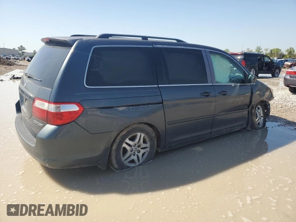 2005 Honda Odyssey EX with VIN 5FNRL38455B020843, listed as a Copart auction lot 50365725 with 235,321 mi miles and Salvage Title. Bid and sale history available at carsss.com. Image 3.