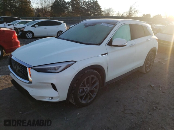 2019 Infiniti QX50 LUXE with VIN 3PCAJ5M37KF103066, listed as a Copart auction lot 71511262 with 59,538 mi miles. Bid and sale history available at carsss.com. Image 1.