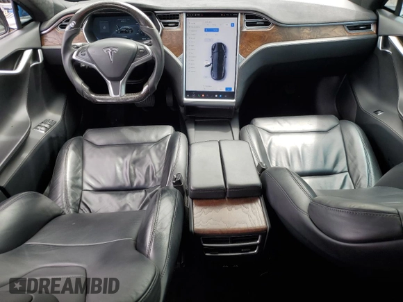 2017 Tesla Model S 100D with VIN 5YJSA1E22HF192735, listed as a Copart auction lot 54875055 with 100,537 mi miles and Salvage Title. Bid and sale history available at carsss.com. Image 8.