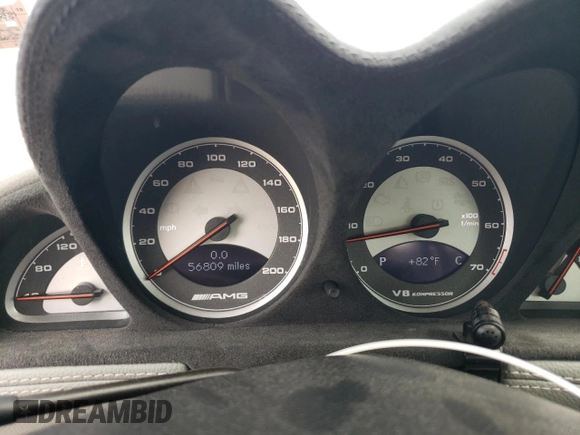 2005 Mercedes-Benz SL 55 AMG with VIN WDBSK74F85F101459, listed as a Copart auction lot 75136414 with 56,809 mi miles and Non repairable. Bid and sale history available at DreamBid. Image 9.