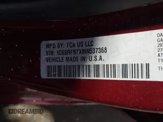 2021 Ram 1500 Big Horn z VIN 1C6SRFBTXMN537368, wystawiony jako IAAI lot #42183805 z przebiegiem 66 844 mil mil oraz . Historia ofert i sprzedaży dostępna na DreamBid. Obrazek 9.