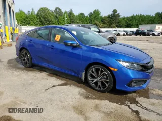 2019 Honda Civic Sport with VIN 2HGFC2F82KH562525, listed as a Copart auction lot 54543335 with 55,730 mi miles and Salvage title. Bid and sale history available at DreamBid. Image 4.