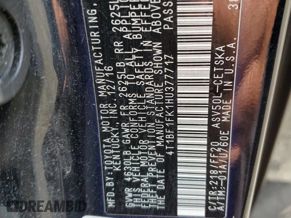 2017 Toyota Camry XLE with VIN 4T1BF1FK1HU377717, listed as a Copart auction lot 51390895 with 157,236 mi miles and Salvage Title. Bid and sale history available at carsss.com. Image 15.