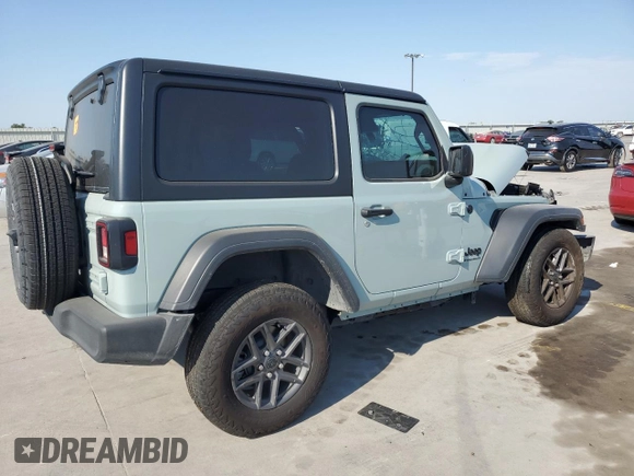 2024 Jeep Wrangler Sport S z VIN 1C4PJXAN9RW138743, wystawiony jako Copart lot #75490194 z przebiegiem 16 573 mil mil oraz Szkoda całkowita • Salvage title. Historia ofert i sprzedaży dostępna na DreamBid. Obrazek 3.