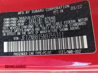 2022 Toyota 86 с VIN JF1ZNBB15N9755311, выставлен на аукционе IAAI как лот 42340450 с пробегом 29 391 миль миль и . История ставок и продаж доступна на DreamBid. Изображение 9.