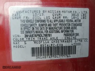 2013 Nissan Sentra SR with VIN 3N1AB7AP9DL799761, listed as a Copart auction lot 52921745 with 154,815 mi miles and Clean Title. Bid and sale history available at carsss.com. Image 12.