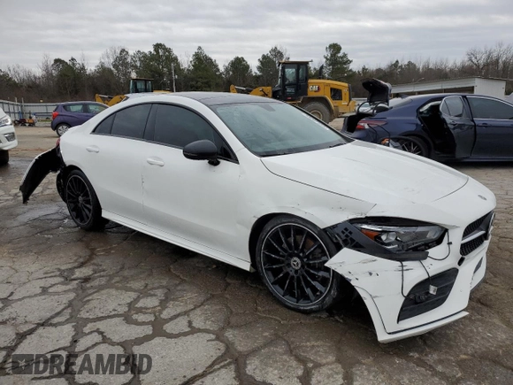 2020 Mercedes-Benz CLA 250 with VIN WDD5J4GB0LN035801, listed as a Copart auction lot 44207555 with 78,857 mi miles and Salvage Title. Bid and sale history available at DreamBid. Image 4.