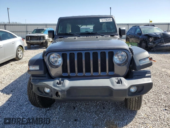 2020 Jeep Wrangler Unlimited Sport with VIN 1C4HJXDG6LW201614, listed as a Copart auction lot 51756345 with 56,346 mi miles and Salvage title. Bid and sale history available at DreamBid. Image 5.