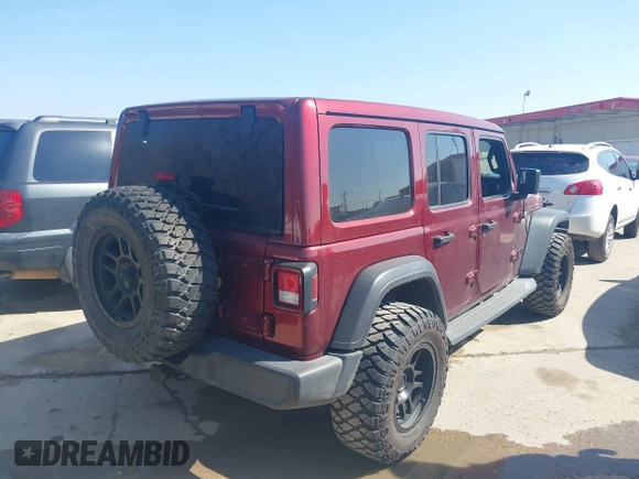 2022 Jeep Wrangler Unlimited High Tide with VIN 1C4HJXDG1NW119356, listed as a IAAI auction lot 41525063 with 18,025 mi miles and . Bid and sale history available at DreamBid. Image 4.