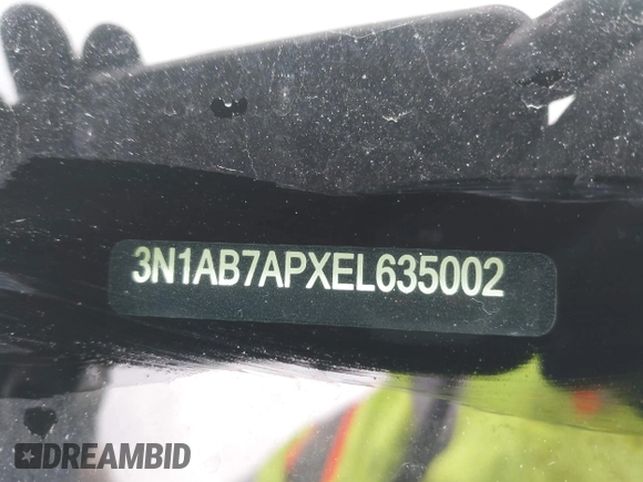 2014 Nissan Sentra S with VIN 3N1AB7APXEL635002, listed as a IAAI auction lot 42013022 with 87,712 mi miles and . Bid and sale history available at DreamBid. Image 13.