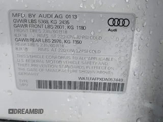 2013 Audi Q5 Premium Plus with VIN WA1LFAFPXDA057449, listed as a IAAI auction lot 41776269 with 105,145 mi miles. Bid and sale history available at carsss.com. Image 9.