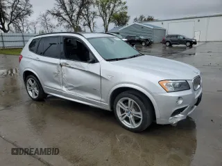 2013 BMW X3 xDrive35i with VIN 5UXWX7C54DL977845, listed as a Copart auction lot 48598485 with 24,753 mi miles and Salvage Title. Bid and sale history available at DreamBid. Image 4.