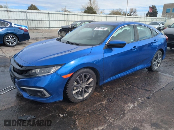 2019 Honda Civic Sedan EX with VIN 19XFC1F3XKE201729, listed as a Copart auction lot 50919485 with 63,530 mi miles and Salvage Title. Bid and sale history available at carsss.com. Image 1.