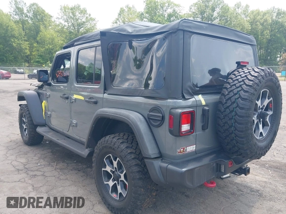 2021 Jeep Wrangler Unlimited Rubicon with VIN 1C4HJXFN3MW816375, listed as a IAAI auction lot 42480514 with 62,324 mi miles and . Bid and sale history available at DreamBid. Image 3.