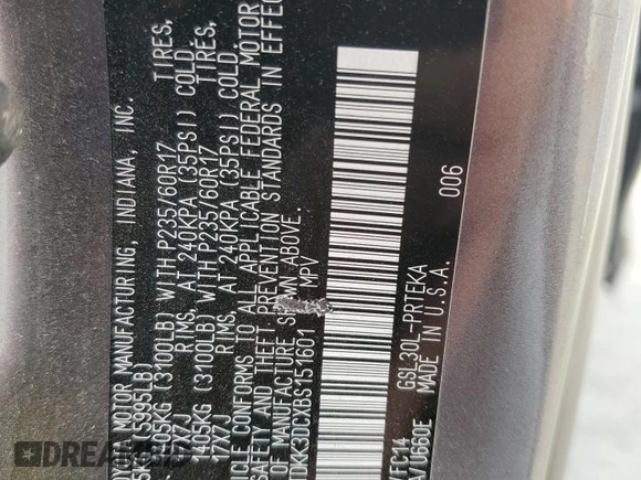 2011 Toyota Sienna LE AAS with VIN 5TDKK3DCXBS151601, listed as a Copart auction lot 53715635 with 264,672 mi miles and Salvage title. Bid and sale history available at DreamBid. Image 14.