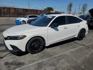 2022 Honda Civic Sedan Sport with VIN 2HGFE2F52NH607192, listed as a Copart auction lot 50379335 with 27,888 mi miles and Salvage Title. Bid and sale history available at carsss.com. Image 1.