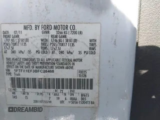 2011 Ford F-150 XL with VIN 1FTFX1EF3BFC28468, listed as a IAAI auction lot 41817055 with 128,359 mi miles. Bid and sale history available at carsss.com. Image 9.