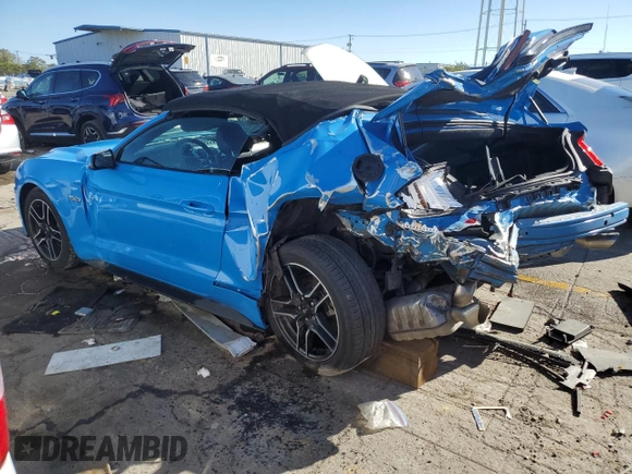 2023 Ford Mustang GT Premium with VIN 1FATP8FF3P5102205, listed as a Copart auction lot 76253414 with 15,474 mi miles and Salvage title. Bid and sale history available at DreamBid. Image 2.
